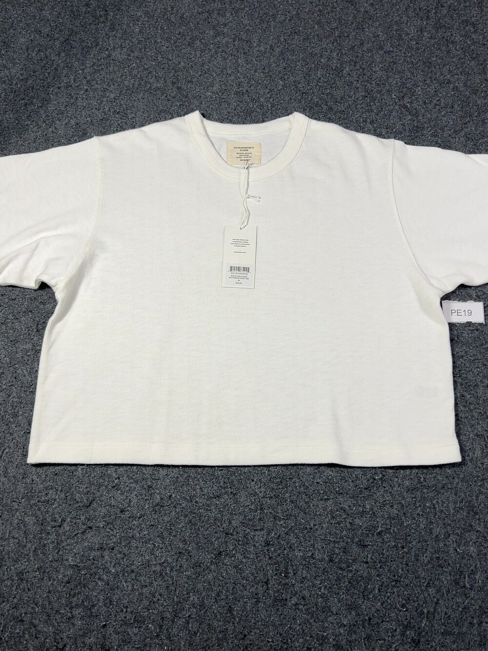 Buck Mason White Field-Spec Boyfriend Crop Tee Womens Medium NWT Msrp55 [PE19]